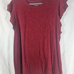 Torrid Burgundy Ruffle Sleeve Tee